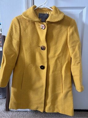 Ann Taylor Yellow Textured Coat